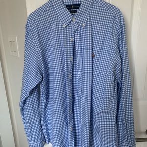 Polo Ralph Lauren long sleeve button down blue and white plaid XL